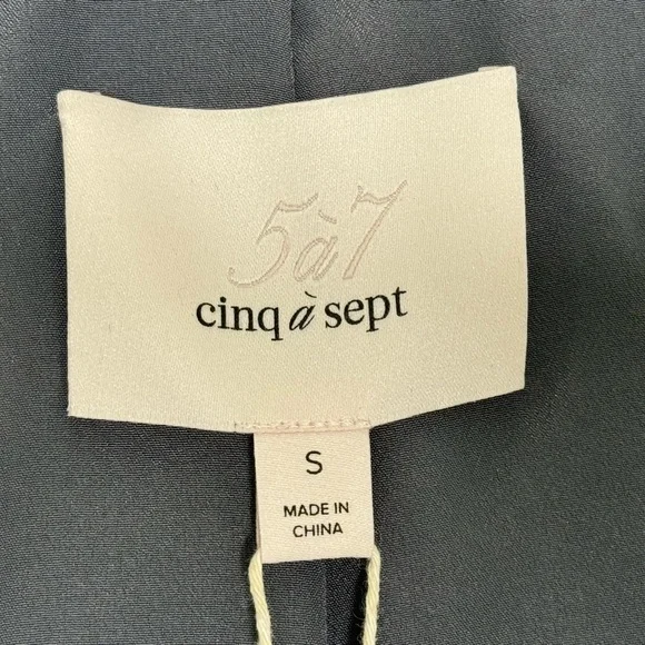 Cinq à Sept Mathieu Ribbon Detail Sequin Jacket -Shimmering Elegance in Gunmetal - Picture 8 of 10